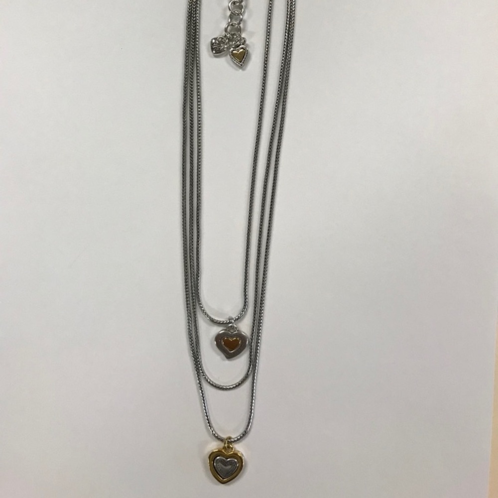 Brighton 3 Tier layered Hearts Two Tone Necklace